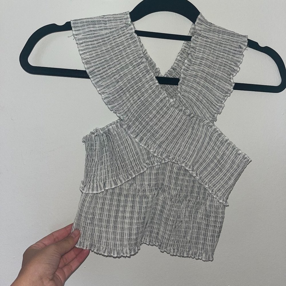 urban outfitters fitted striped crop top